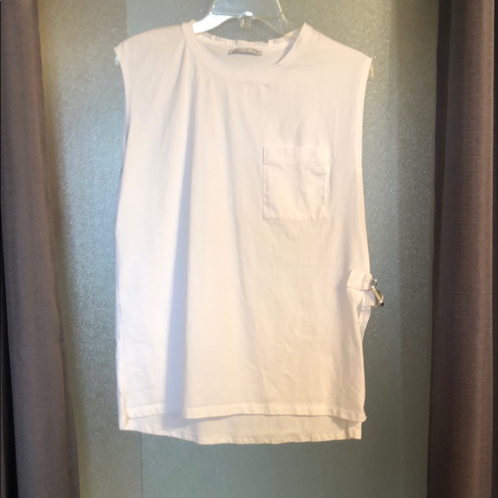 Zara muscle tank with left side detail